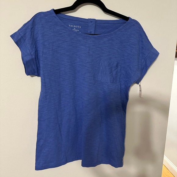 NWT Talbots Women's Blue T-Shirt with 3 buttons in‎ back size XS - Picture 1 of 6